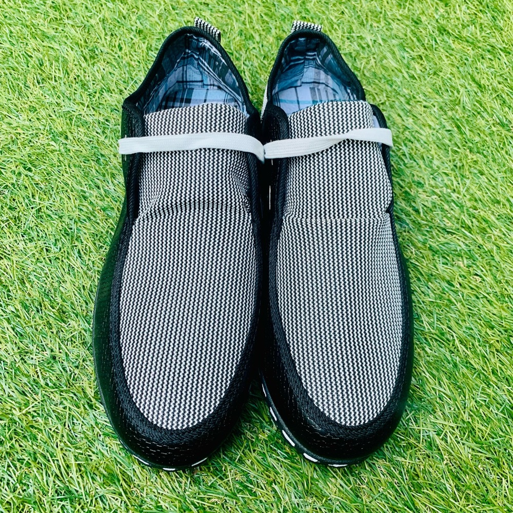 SHOENS Mens Oxford Shoes Loafer Casual Sneakers Black White Plaid